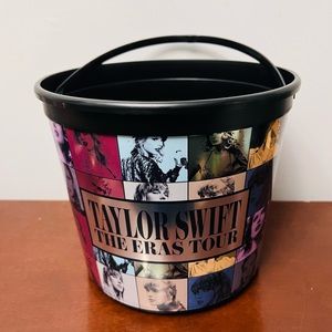 Taylor Swift Eras Black Plastic Popcorn Bucket with Handle Brand New